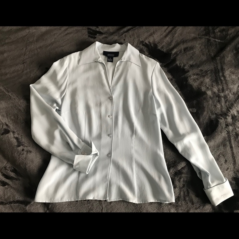 Baby blue silk dress shirt - Picture 1 of 3
